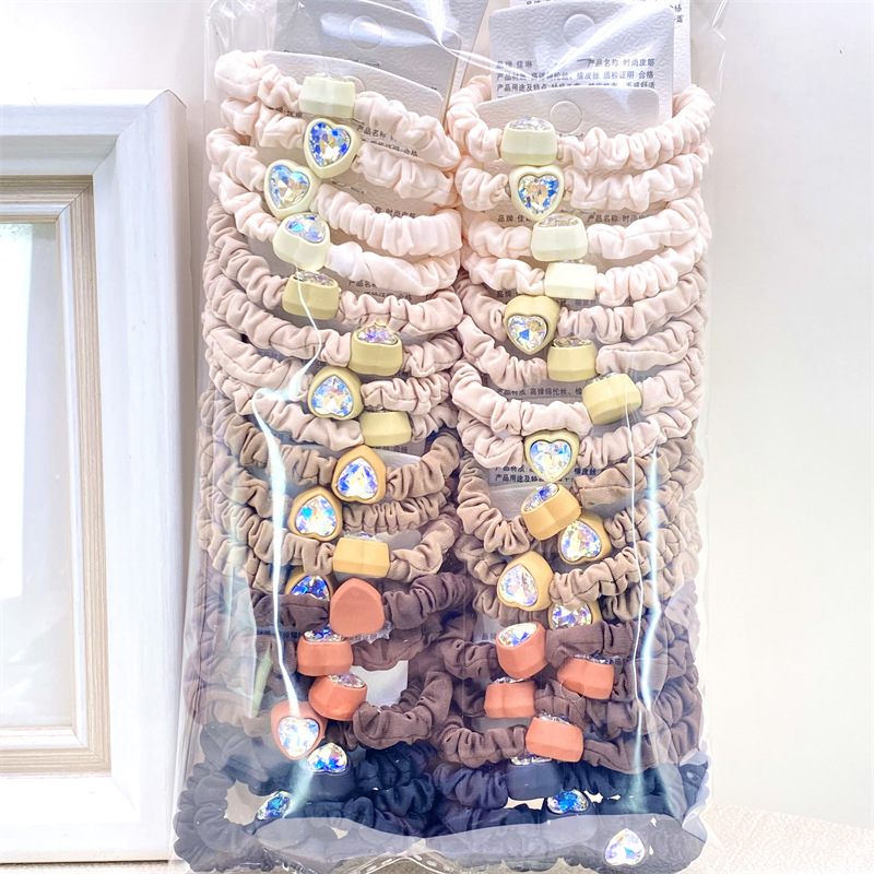 Tarjeta Diamond Ball intestino grueso lazo para el cabello de las mujeres banda para el cabello cuerda para el cabello banda de goma tienda física dos yuanes tienda accesorios para el cabello accesorios para la cabeza al por mayor