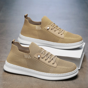 Men's Summer Breathable Mesh Casual Sports Deodorant Mesh Shoes Lazy Slip-On Soft-Soled Black Flat Shoes Trendy Shoes