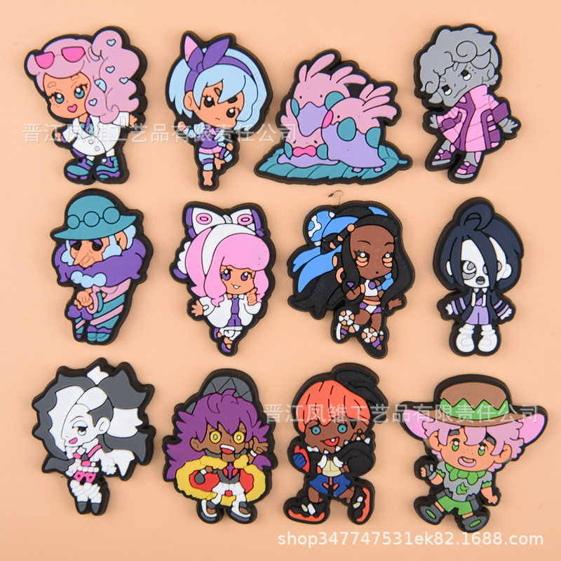 cross-border new hole shoes flower diy accessories cross garden shoe buckle accessories removable decorative buckle cartoon shoe flower