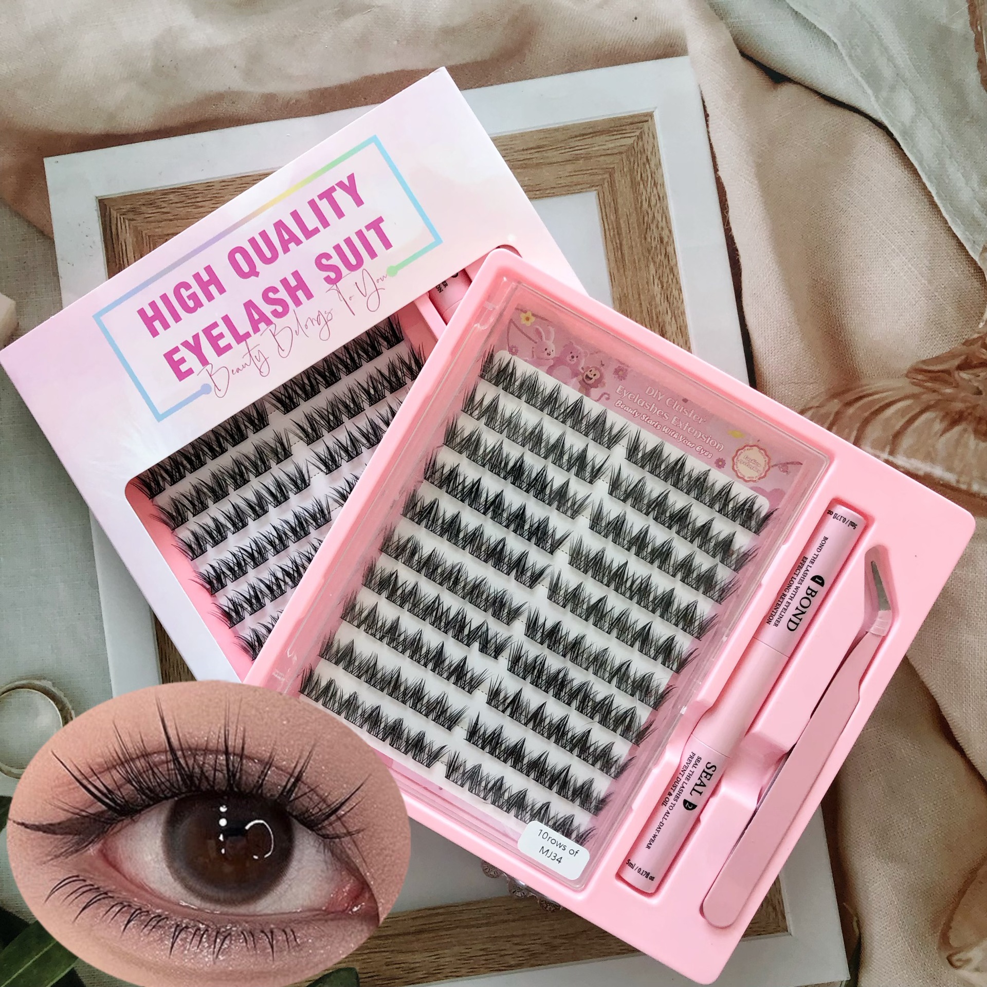 Transfronterizas pestañas falsas 30 - 100D comercio exterior caja de pestañas gruesas con pinzas de pegamento conjunto de pestañas falsas