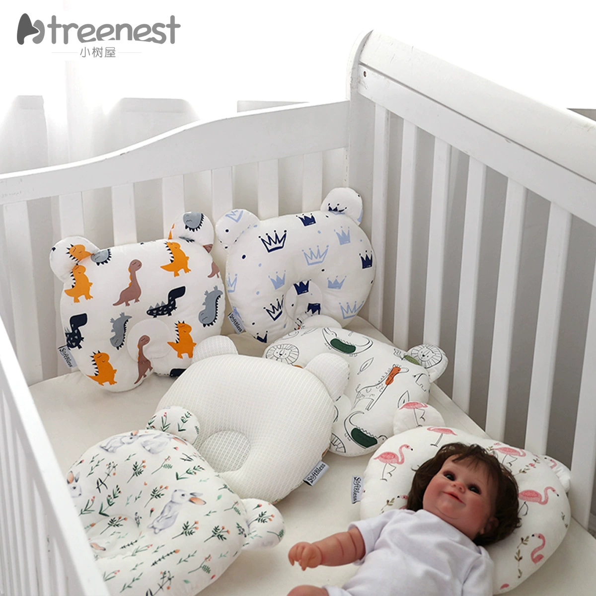 Прямые продажи с фабрики, защита шеи, детская подушка для формирования фигуры, дышащая подушка для новорожденных, антиотклоняемая коррекция головы, детская подушка Four Seasons