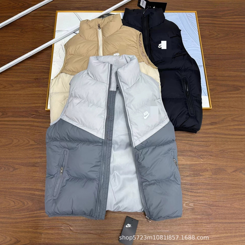 新款nk勾子外贸马甲男装秋冬新款运动外套祤绒棉棉服保暖背心|undefined