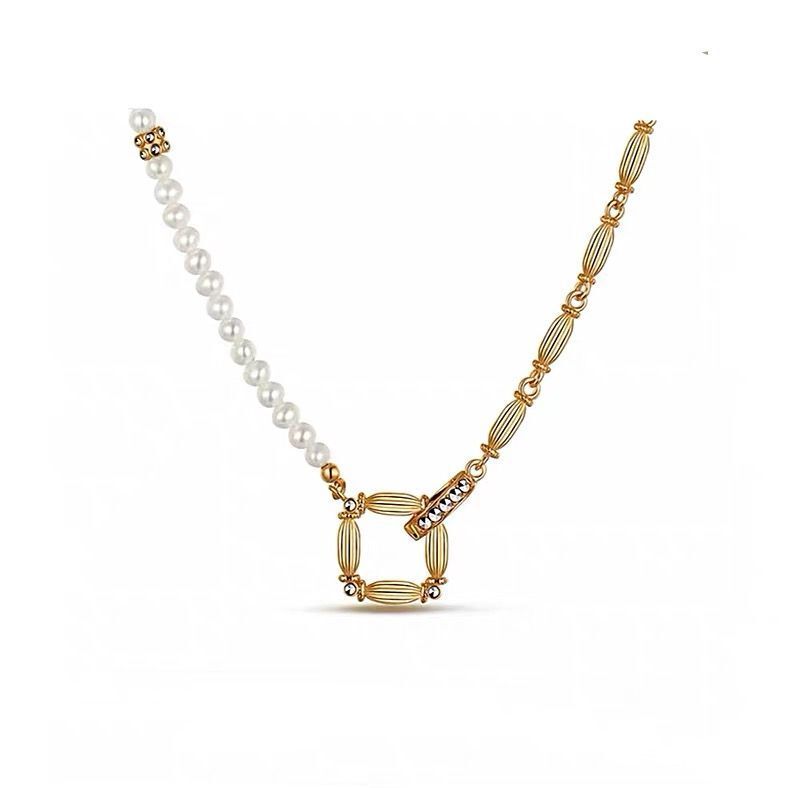 Golden Feast Pearl Necklace Retro Chinese Style Women's Exquisite Jewelry Golden Necklace Temperament