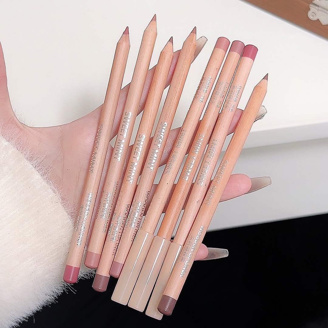 SWEET MINT Wooden Lip liner Pen Matte waterproof nude color for women's lip modification, outlining a natural and chubby lip shape undefined