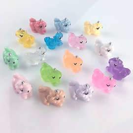 盲袋卡通迷你动物独角兽树脂立体diy饰品配件 车载摆件钥匙扣材料