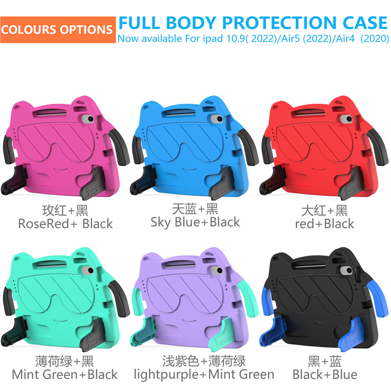 Suitable for Apple iPad A16 Tablet Protective Case Air4/Air5 Handle Bracket Kidsren's Anti-Fall Protective Case