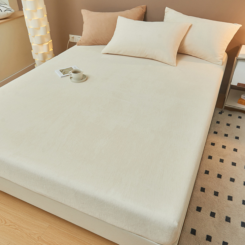 Invierno engrosado cama de leche de camisa una sola cubierta de colchón tres conjuntos de cubierta de cama de estera Memphis transmisión en vivo al por mayor