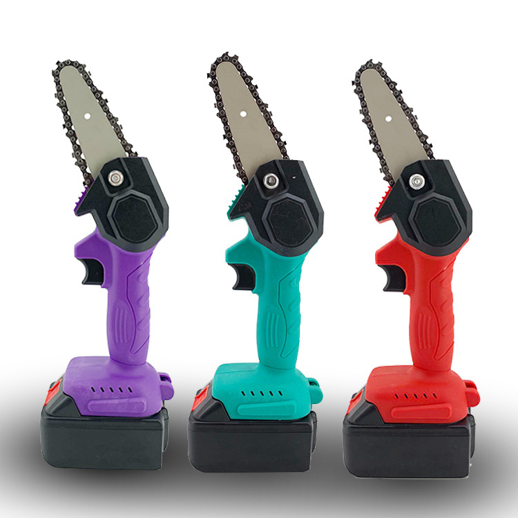 迷你6寸电链锯家用小型手持手提锂电锯电动锯伐木工具充电式电锯