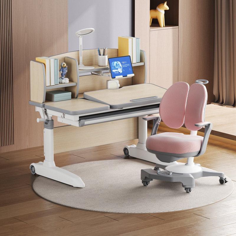 1.0M 표준 원목 테이블 + 핑크 의자 세트