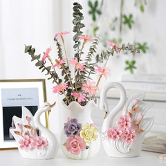 Factory direct sales swan ornaments, decorations, handicrafts, ceramic handicrafts, creative living room TV cabinets, wine cabinets, furnishings