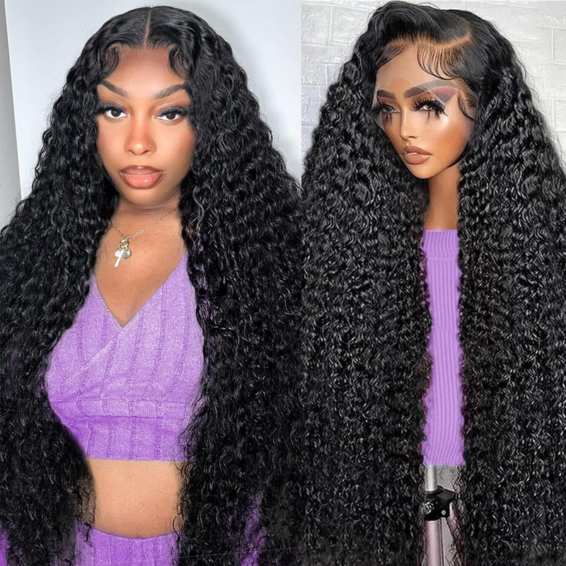 12A Deep Wave Lace Front Wigs Human Hair 180% Deep Wave Lace Front Wigs