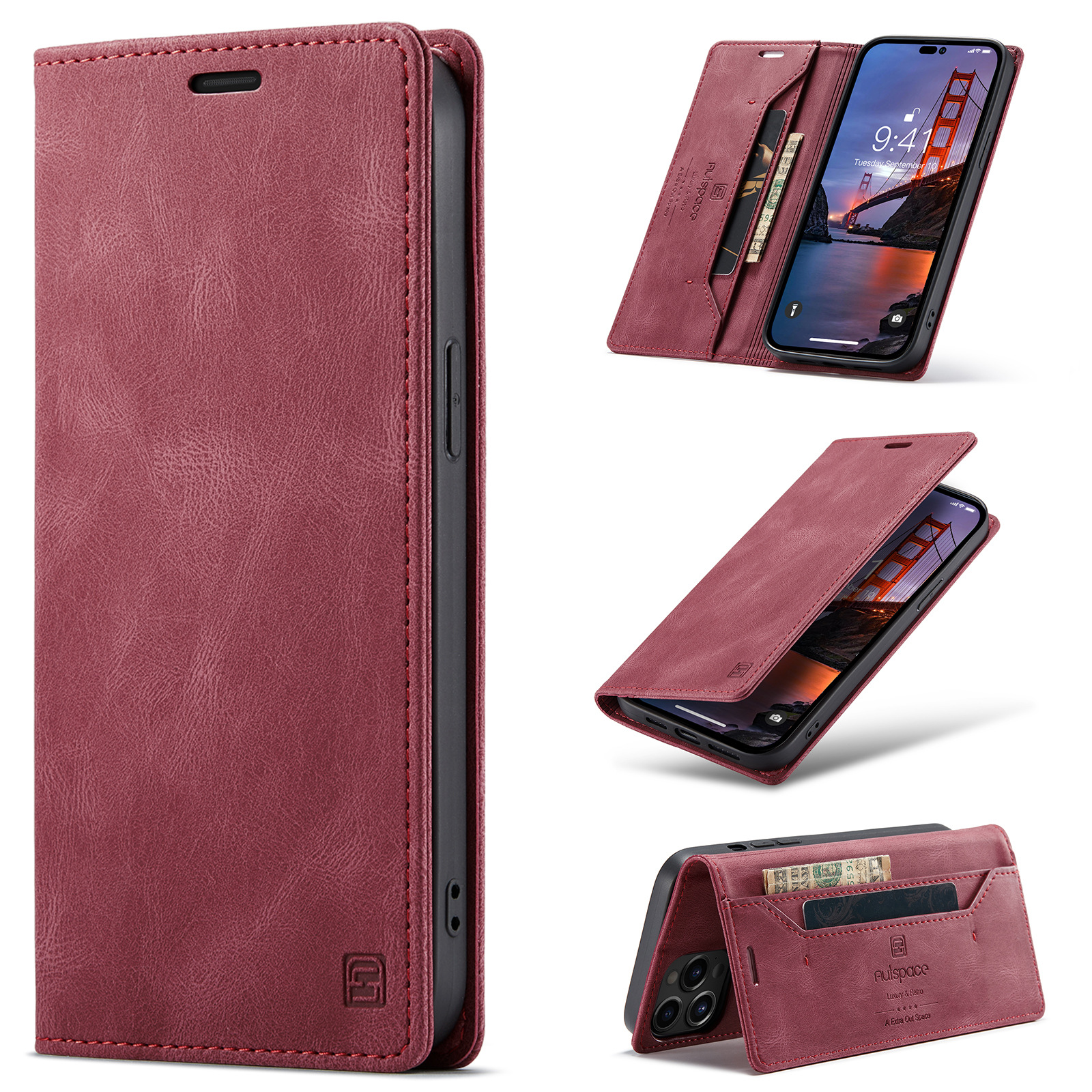 Fashion Solid Color Tpu Pu Leather     Phone Accessories display picture 3