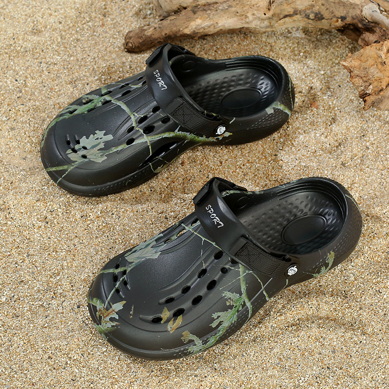 Zapatos con agujeros, sandalias, zapatos de hombre transfronterizos, zapatos de playa de vadeo EVA de plataforma de graffiti