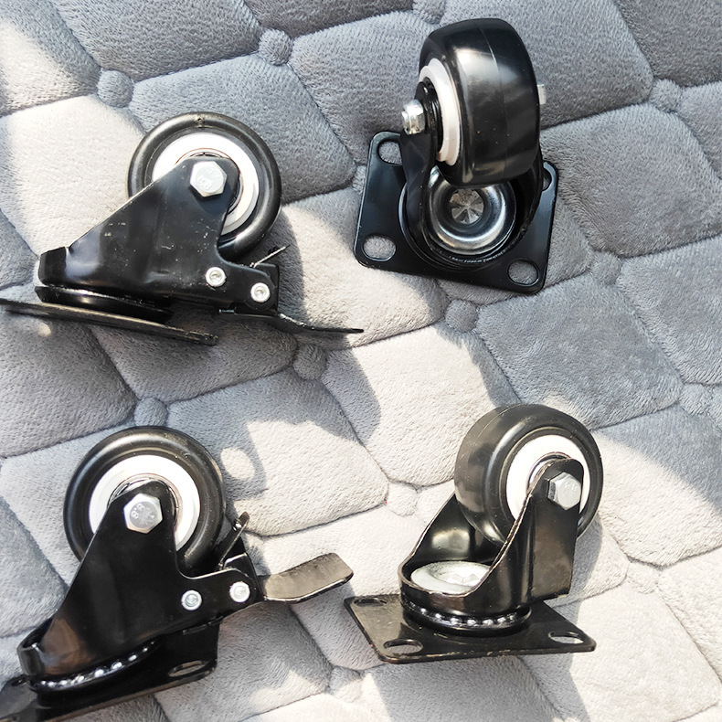 Black gold diamond 1.5 inch 2 inch furniture wheel storage trolley directional wheel polyurethane PU universal brake caster Black gold diamond 1.5 inch 2 inch furniture wheel storage trolley directional wheel polyurethane PU universal brake caster