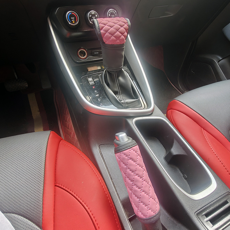 Car Shoulder Pad Set 5-Piece Set Universal Car Gear Shift Cover Handbrake Cover Shoulder Pad Cover Steering Wheel Cover Cross-Border