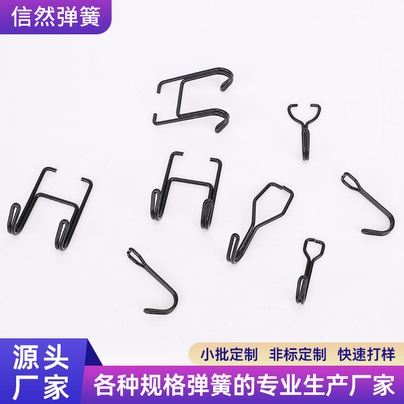 黑色金属汽车坐垫浴室毛巾配件金属墙壁双线异形小挂钩厂家批发