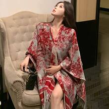 披肩女外搭民族风披肩女许红豆同款毯子旅游外搭斗篷外套披风女