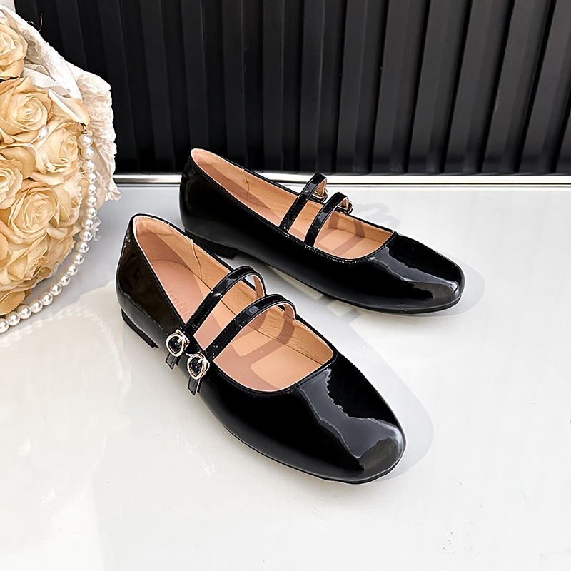 Classic Patent Leather Mary Jane Pumps With Square Toe For Women_voghion.com
