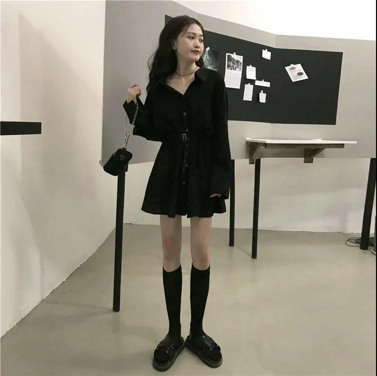 프랑스 헵번 스타일 블랙 원피스 여성의 2024 봄과 가을 새로운 허리 슬리밍 작은 우아한 작은 검은 원피스