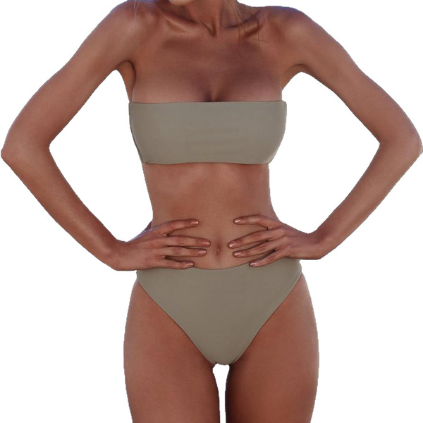 sexy split solid color swimwear