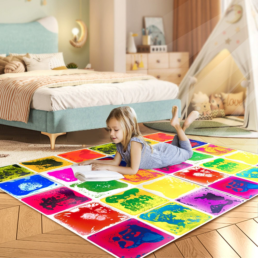 30 см 50 см детский коврик для ползания из ПВХ, головоломка для раннего образования, жидкий цветной кирпичный пол, головоломка, мобильный сенсорный коврик