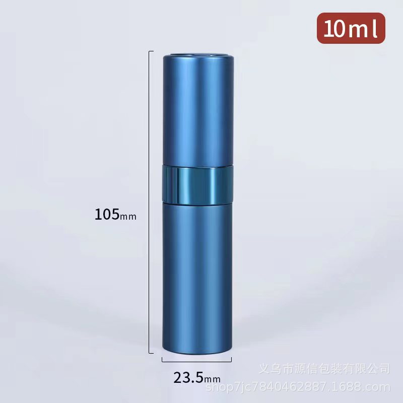 Botella de perfume Botella de spray giratoria de 10ml Botella de dispensación de perfume Botella de spray de presión portátil Botella de spray cosmético
