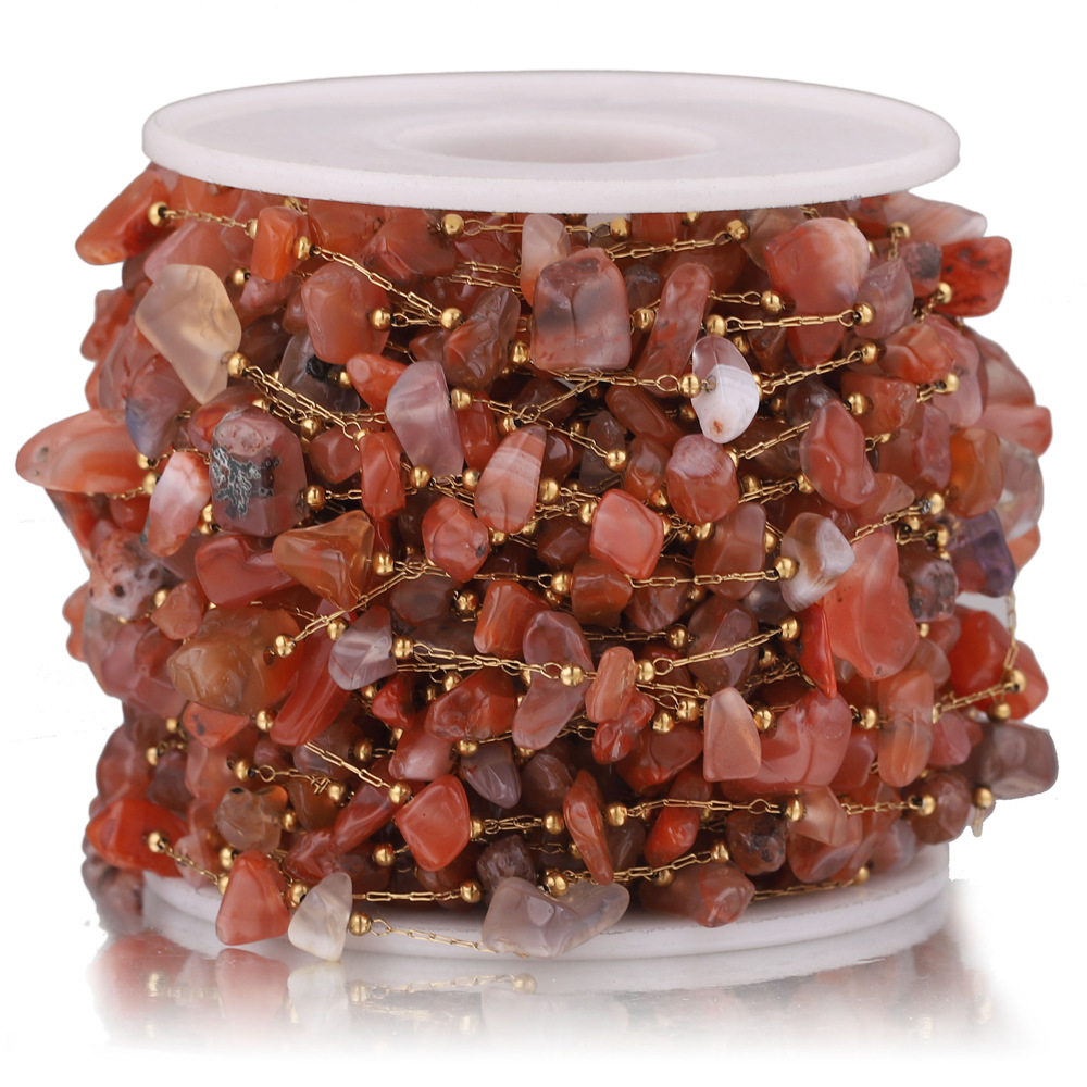 Acero inoxidable cabeza de piedra de color clip de cadena de cuentas DIY collar pulsera Cadena de joyería hecha a mano cadena accesorios de joyería