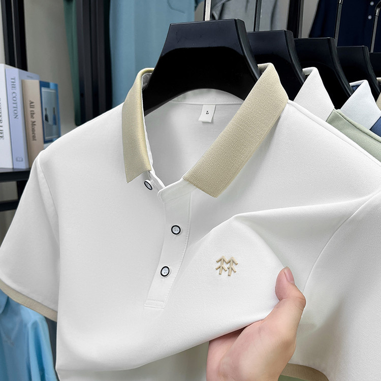 Popular Men's Short-Sleeved Polo Shirt Summer Accessible Luxury Casual Top Printed Lapel Young and Middle-Aged Men's T-Shirt