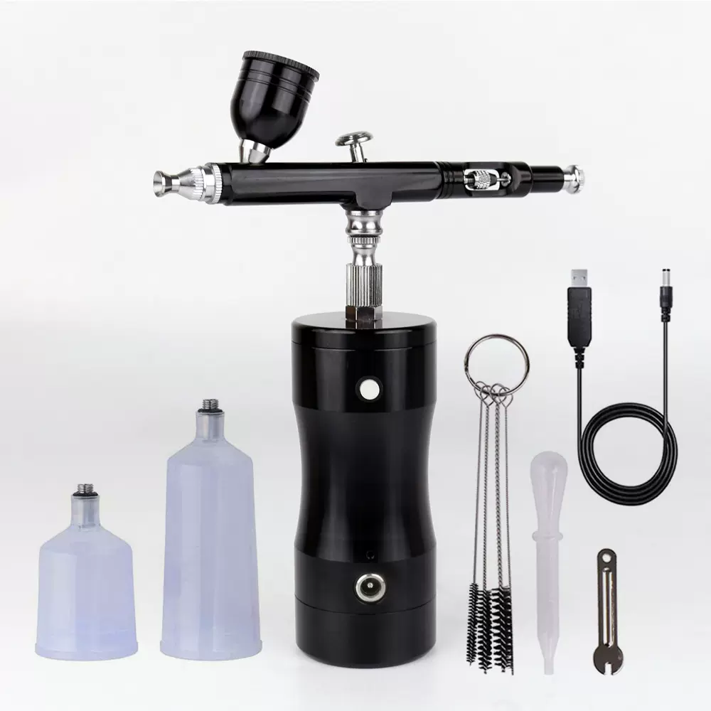 亚马逊热销新款铝笔模型电动喷笔气泵套装注氧仪涂装高达上色