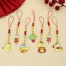 卡通马年中国风手机绳吉祥祝福语手机挂件耳机包U盘挂饰文创礼品