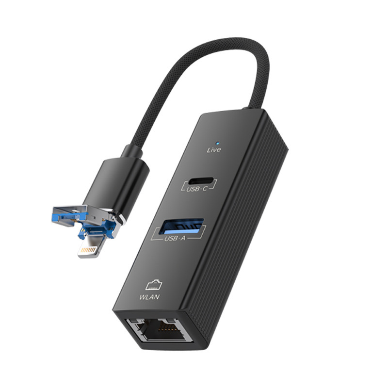Apple/PC/iPad/ラップトップの互換性の高い多機能100Mイーサネットポートコンバータに適しています。|undefined