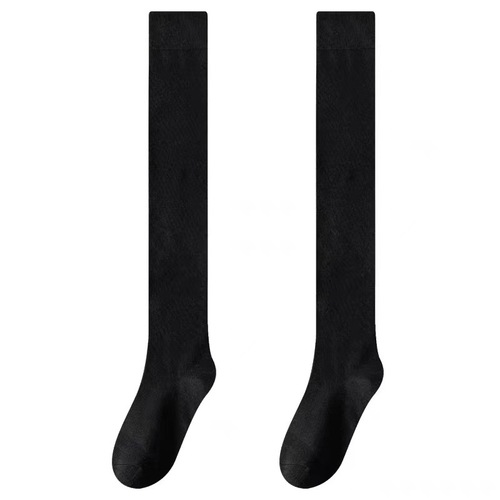Black pressure calf socks slim legs spring and autumn long socks over the knee socks Japanese college style solid color versatile classic