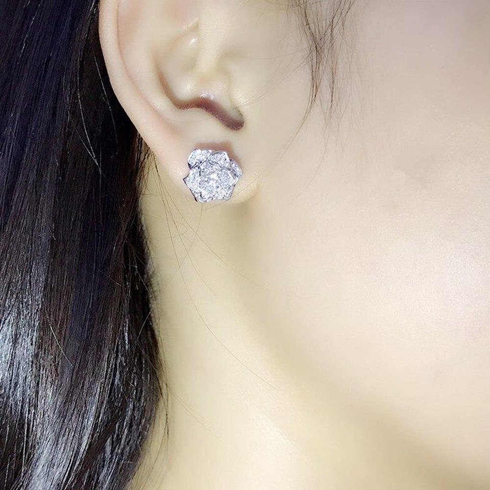 Zircon Stud Earrings Multi-coloured Crystal Jewellery Gift_voghion.com