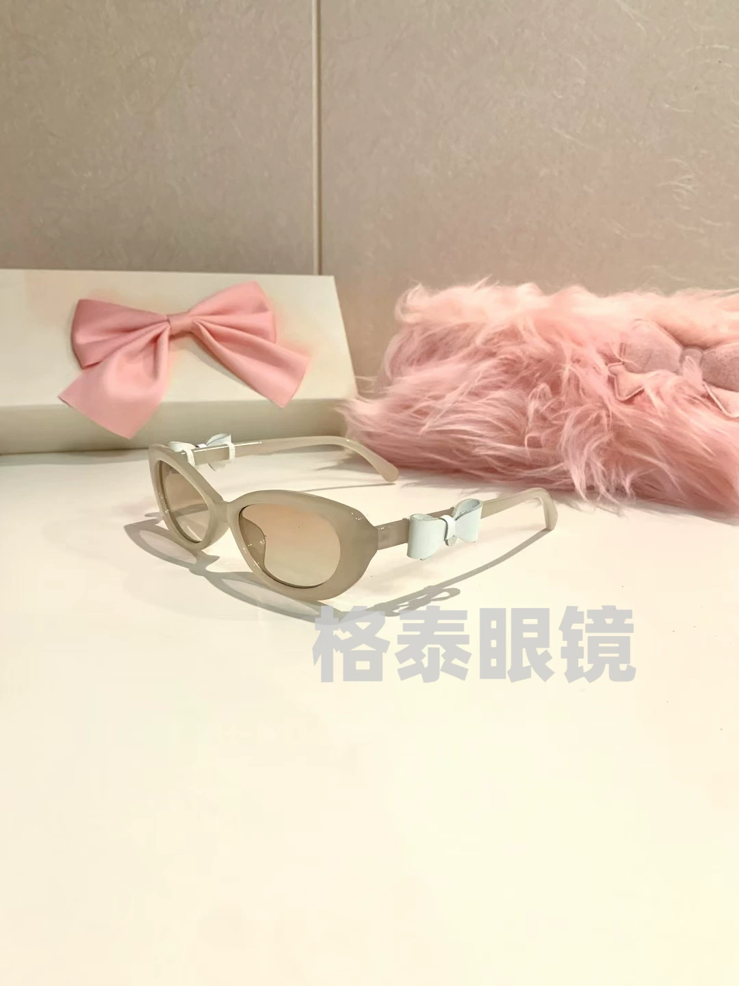 Солнцезащитные очки, очки солнечные с бантом, стиль Chanel, котячий глаз, стиль высокого качества