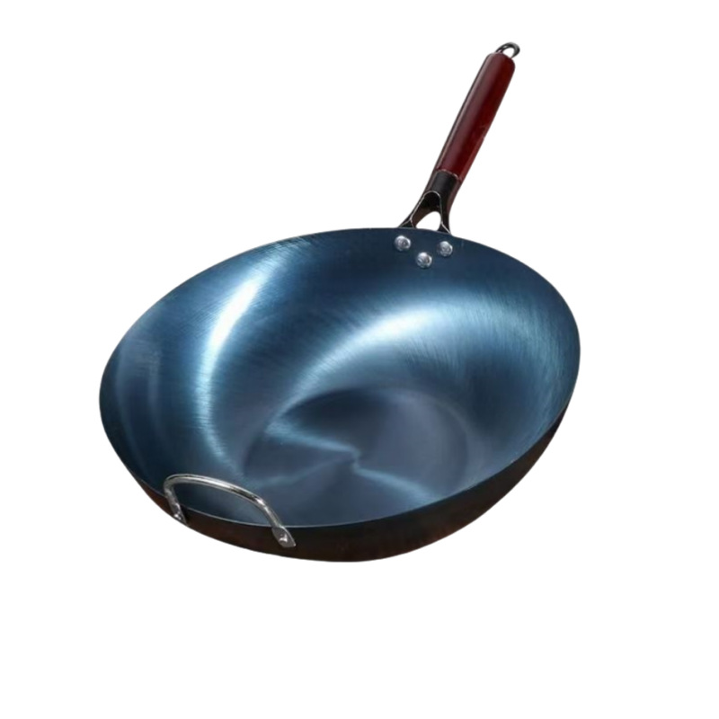 일반 구운 파란색 평평한 바닥 단일 냄비