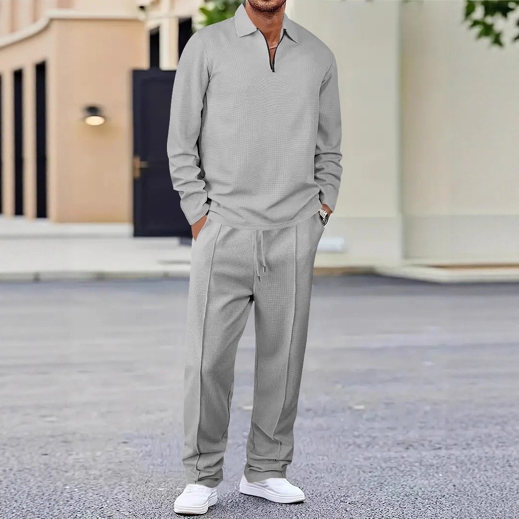 autumn solid color long-sleeve with zipper