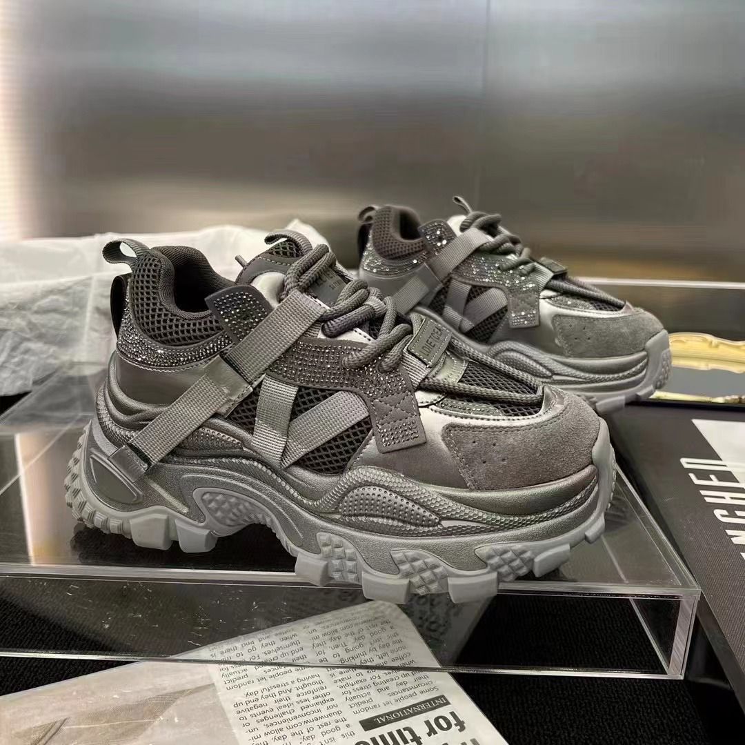 2024 moda de otoño 7cm de altura de lazos versátiles zapatos de papá zapatos de deporte transpirables zapatos casuales mujeres