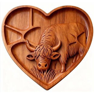 ����վ��Highland  Cow Wooden Charcuterie Board�ߵ�ţ��ʳ�бP