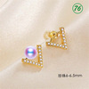 Silver needle, earrings from pearl, wholesale