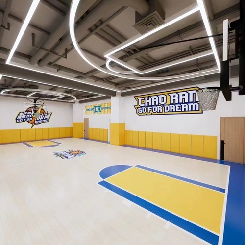 Children's physical fitness training PVC floor basketball court floor 3D printed PVC floor basketball training floor