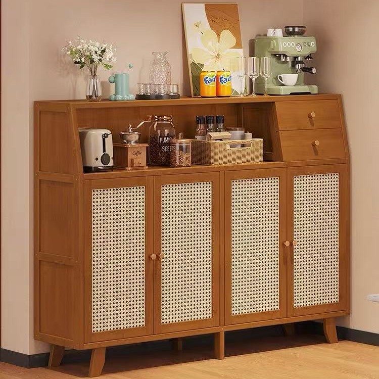 Sideboard Against the Wall Integrated Storage Cabinet Antique Style Kitchen Cabinet Living Room Storage Side Cabinet Solid Wood Tea Cabinet