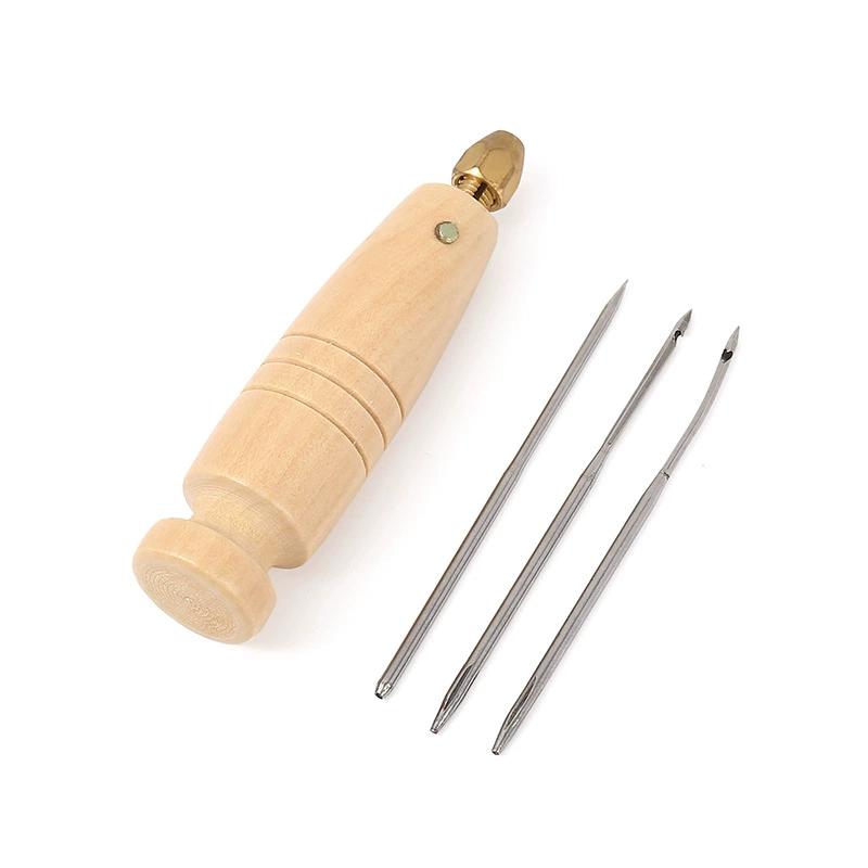 Сменная головка деревянная ручка Шил набор DIY ручной работы для ремонта обуви на подошве игольчатого конуса