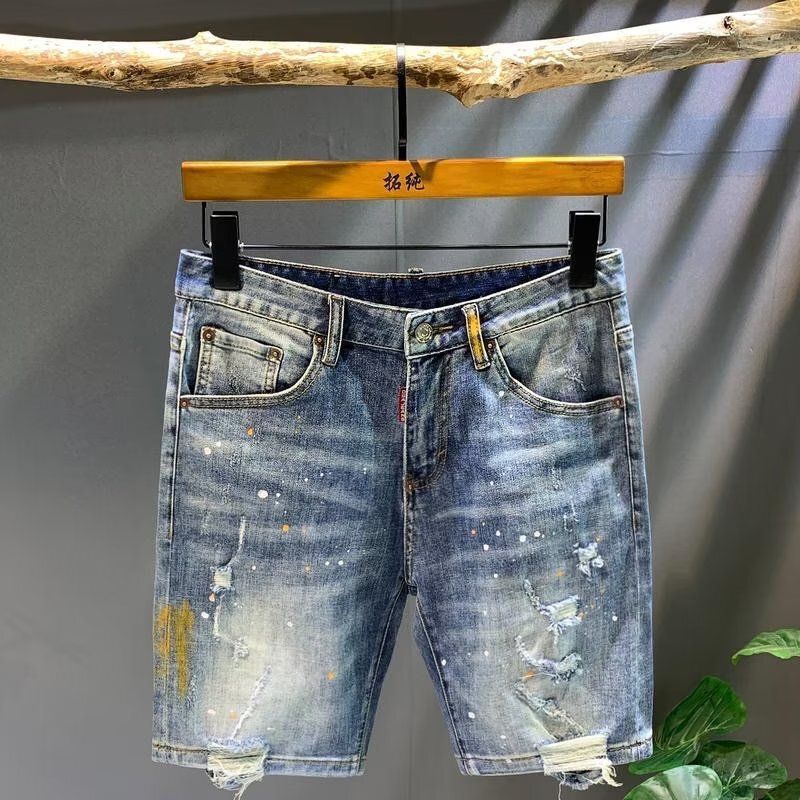 Jeans Straight Foot Pants Youth Popular New Button Summer Men's Loose Straight Japanese Style Ripped Trendy Washed Jeans Straight Foot Pants Youth Popular New Button Summer Men's Loose Straight Japanese Style Ripped Trendy Washed