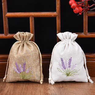 Factory in stock hemp compound bag embroidery craft plant lavender/spice hay packaging spice deodorizing bag