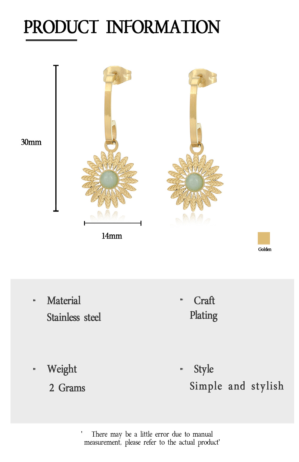 Fashion Geometric Plating Stainless Steel No Inlaid Earrings display picture 2