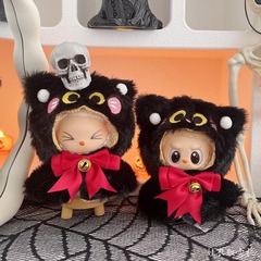 世代の二世代の布のハロウィンのカボチャの人形の服のかわいい万聖の黒猫の人形のゴムの人形の交換
