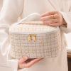 Capacious cosmetic bag, storage system, high quality travel bag, Chanel style