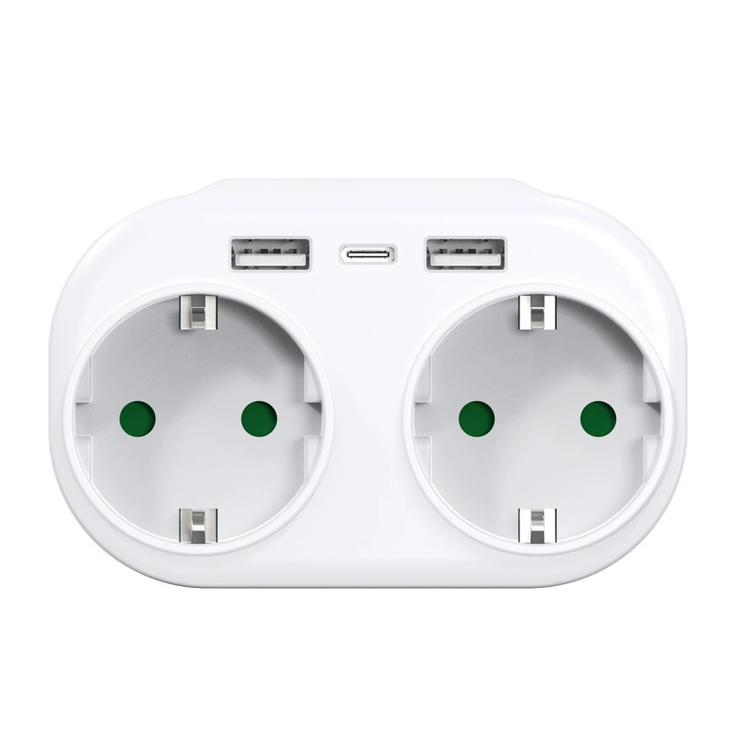 Европейская USB-розетка, европейский стандарт, многопортовый преобразователь, интеллектуальная 1→2 европейская многофункциональная розетка (Германия)