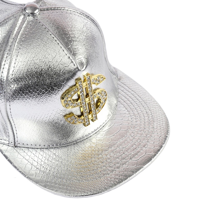 Sombrero de oro símbolo del dólar marca de moda coreana hip hop sombrero de ala plana sombrero para el sol gorra de béisbol