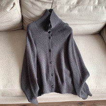 2025羊毛 高领保暖短款宽松针织衫毛衣开衫羊毛衫女批发H06DS8810